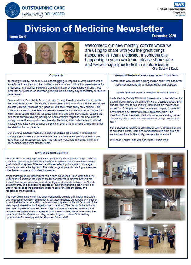 Issue 4 of our monthly comms which we are using to share with you the great things that have happened in Team Medicine during December. 😀 @SimonEvansNHS <a href="/KarenDunderdale/">Prof Karen Dunderdale PhD RN</a> <a href="/tamaciro/">Prof Ciro Rinaldi</a> <a href="/GibbinsDonna/">Donna Gibbins</a>  <a href="/ULHT_News/">NHS United Lincs</a>