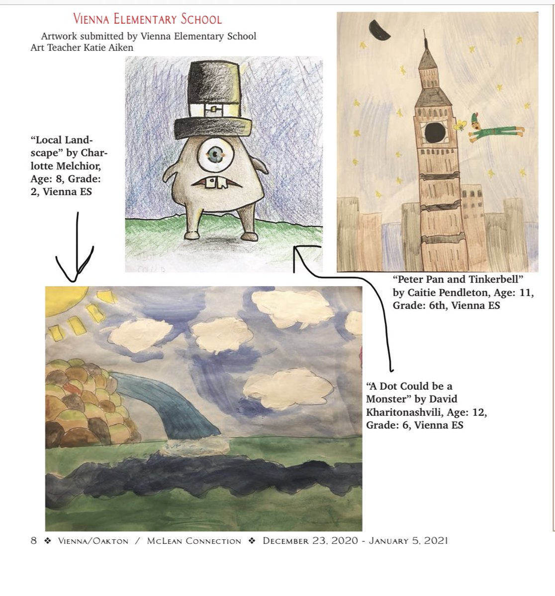 THREE Vienna ES artists are featured in the Connection Newspaper! So proud of them!