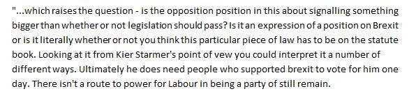 8/ I think it is a signal- but not the "statesmanship" signal (see later) or a signal to Leave voters that's he's one of them. I think it's mainly a signal to pro-EU voices to go quiet, stop banging on his door.