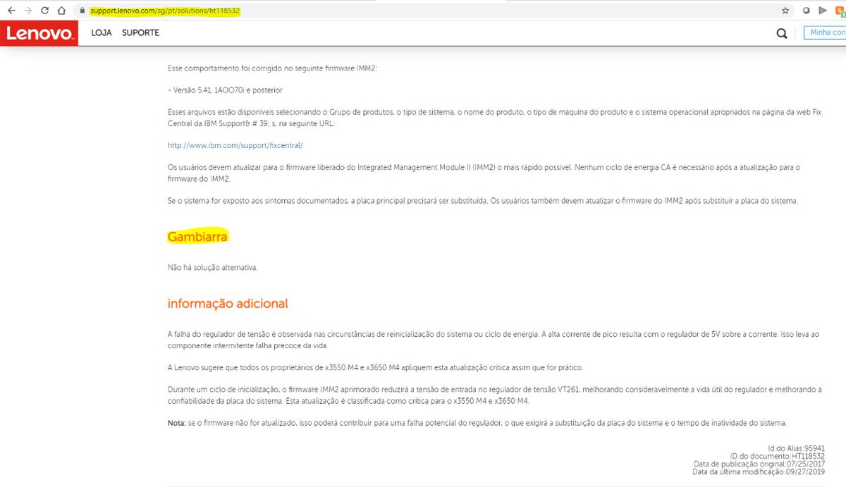 Já viram isso alguma vez na vida... a página oficial de suporte do fabricante com o termo "Gambiarra"??? Pode isso, Arnaldo?