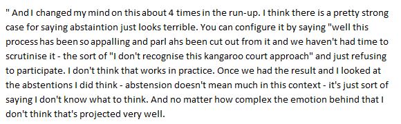 15/ But imagine the Labour party had been whipped to abstain saying they hadn't been given enough time to review, discuss the bill or add amendments, that ratification had been rushed, abstention wouldn't look "terrible" - the government instead would look terrible.