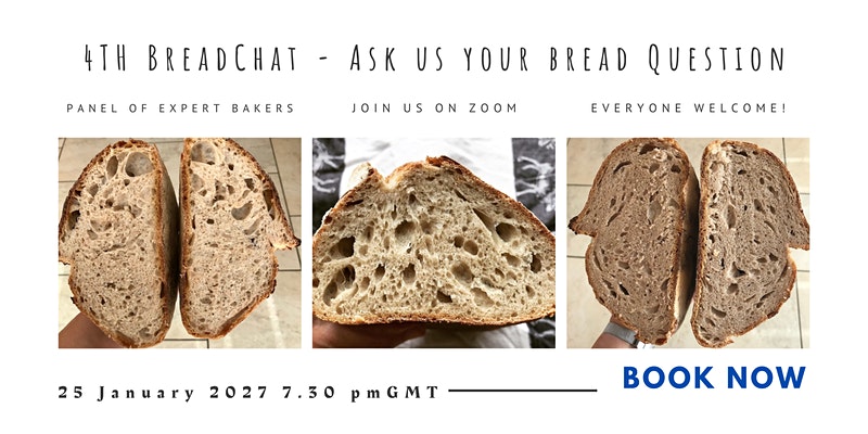 RealBread's tweet image. #BreadChat, 25 January. Your bready Qs answered by an expert panel, inc. #RealBread Campaign ambassadors @BreadBakerDani @jejusbakehouse @MortalGreenWhim &amp;amp; @dillyboase. Register here&amp;gt;&amp;gt; eventbrite.co.uk/e/4th-online-b…