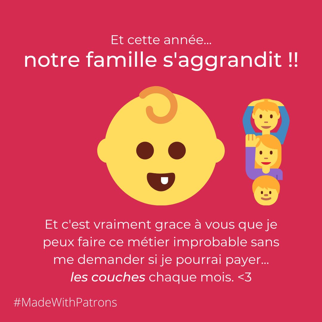 [ANNONCE PERSONNELLE ! 😁]
On n'y pense pas forcément, mais quand on soutient un créateur, ça n'est pas que le créateur qu'on soutient...
Et avec cette intro... je vous laisse lire cette 'petite' annonce. 😄

(Mini article #MadeWithPatrons - @patreon)⁠