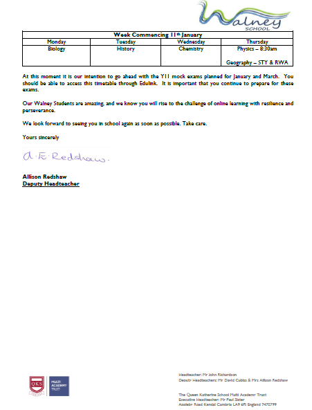Walney_School's tweet photo. **Students** Please find below information concerning home learning, which commences in the morning. https://t.co/Hr6wEllZFw