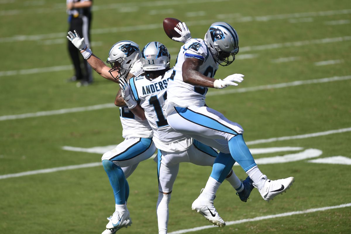 2020 regular season notes thread:The  #Panthers had four different players reach the 1,000 total yards mark in the 2020 season.Robby Anderson [1,111], DJ Moore [1,215], Curtis Samuel [1,051] and Mike Davis [1,015] reached the rare achievement.Props to first-year OC Joe Brady