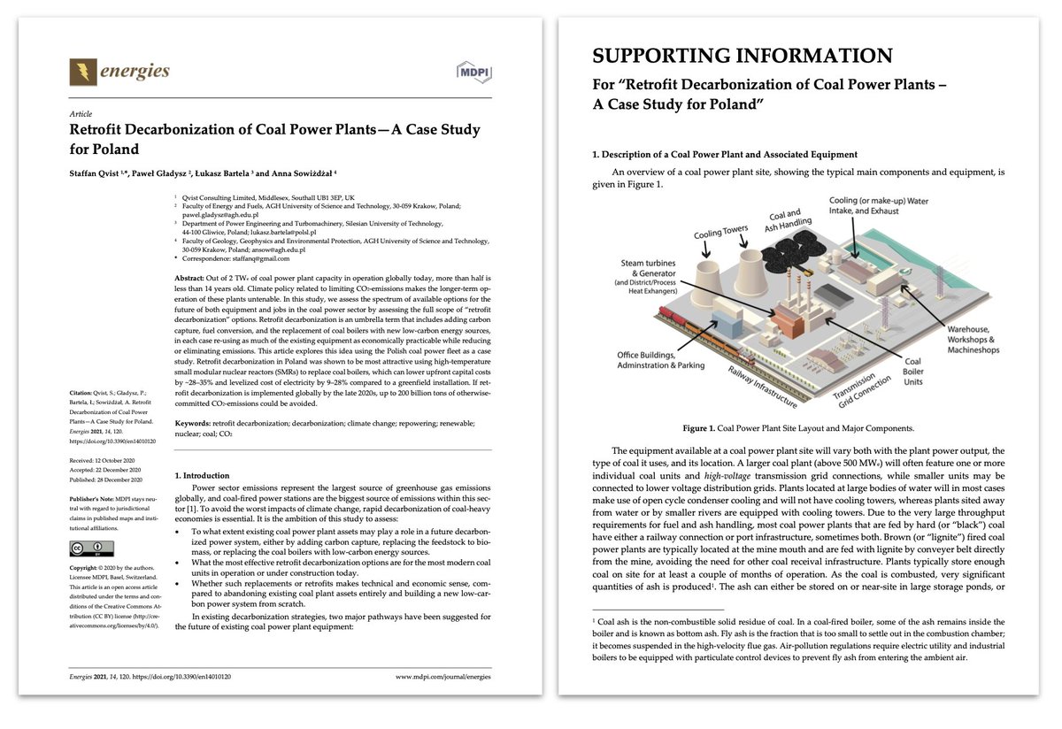 [1/x] Happy to announce the publication of “RETROFIT DECARBONIZATION of COAL POWER” (open access  https://bit.ly/38NihtV ,  @energies_mdpi). A riveting 39-page article (+ 44p S.I.), obviously makes for excellent holiday/wknd reading :) Here's an attempt at a tweet-summary-thread!