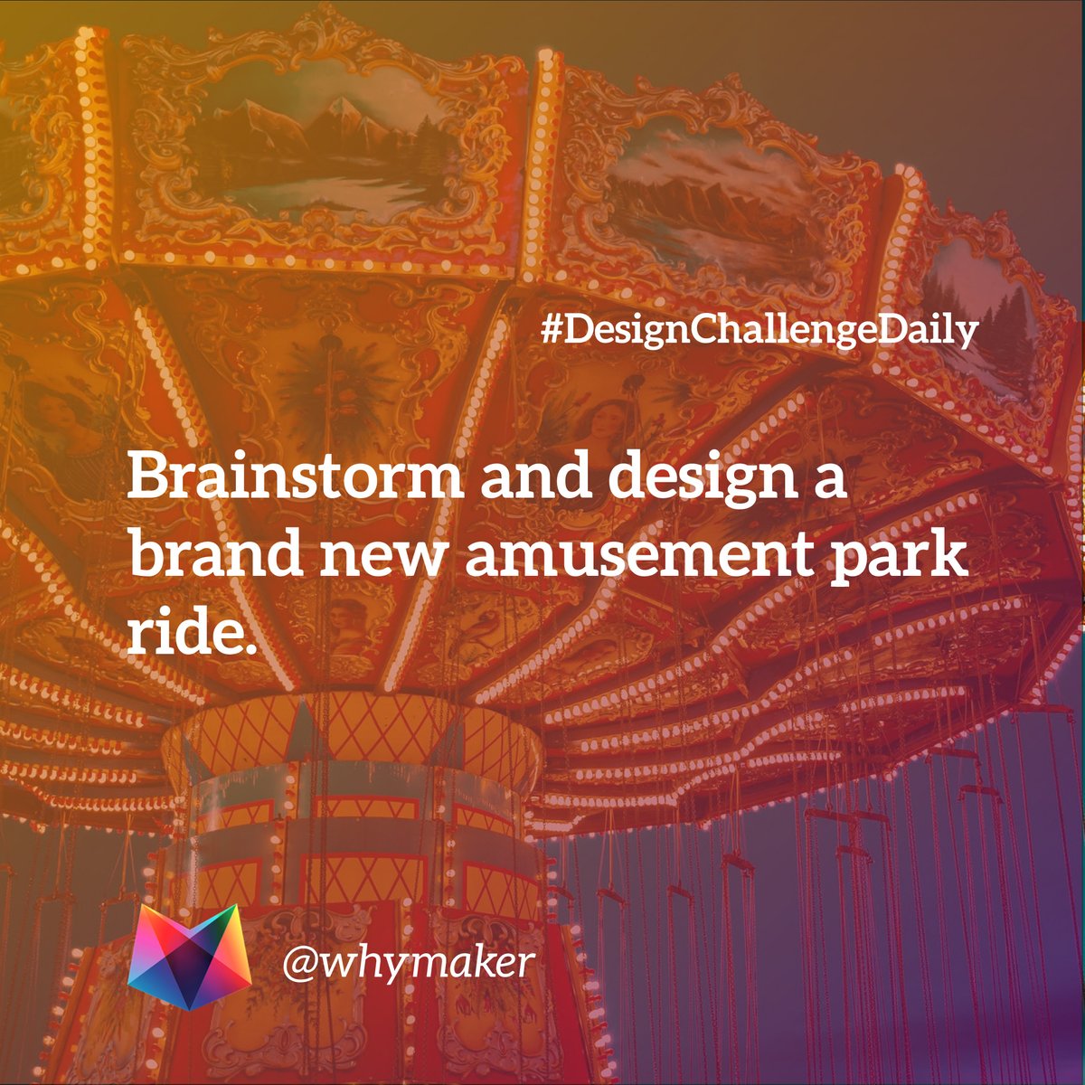 WhyMaker's tweet photo. Get your creative hats on!π’ This week for the design challenge we want you to brainstorm and design a new amusement park ride. π‘ Tag us @WhyMaker and #designchallenge #DesignChallengeDaily #stemlearning #stemforall #youngengineers #MakerEd #STEMed #makerspace https://t.co/HQoRai0UOF