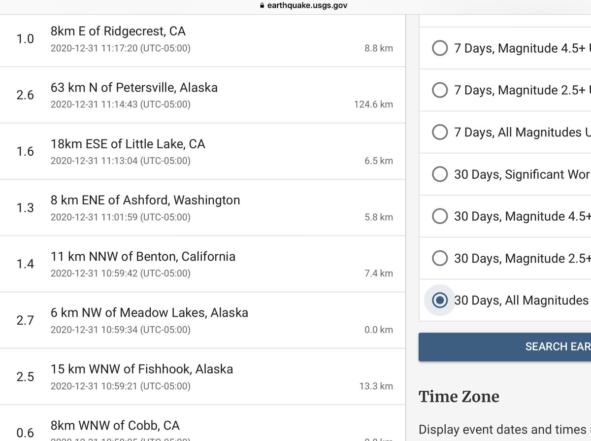 Want to show you something curious looking. Canada gvmt earthquake site shows all these earthquakes for Tofino, British Columbia with a big one News Years Eve. It was not in Tofino or very close to Tofino, it is closer to the . This is not showing on the USA earthquake site.