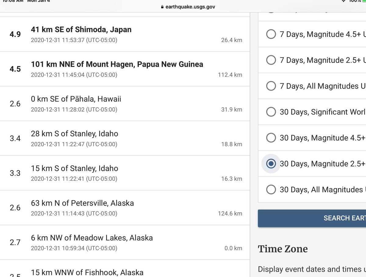 Want to show you something curious looking. Canada gvmt earthquake site shows all these earthquakes for Tofino, British Columbia with a big one News Years Eve. It was not in Tofino or very close to Tofino, it is closer to the . This is not showing on the USA earthquake site.