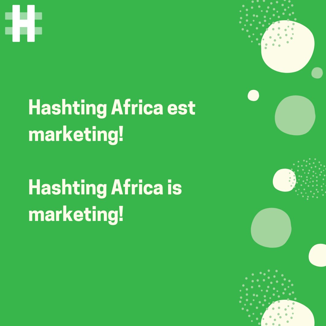 We're passionate about all things marketing, for the excellence of African brands.

Would you love to know how? 
Read about us on: hashting.com

 #HashtingAfrica #marketing #datamarketing #Africa #Cameroon #Afrique #Cameroun