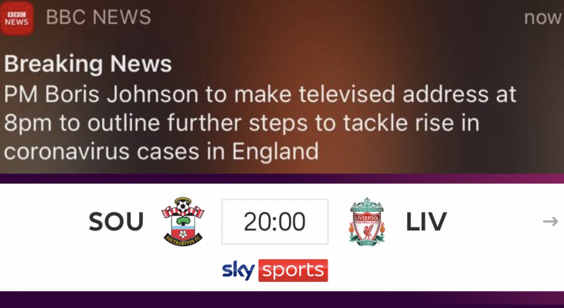 ermmmmm what am I supposed to watch at 8pm 🤷🏼‍♀️🤷🏼‍♀️🤷🏼‍♀️ #premierleague #FantasyPL #coronavirus #BorisJohnson #nationallockdown #football