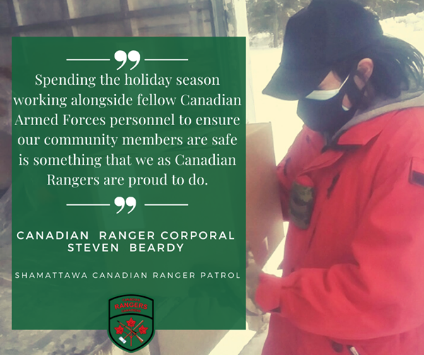 3CdnDiv3DivCA's tweet photo. Meet #4CRPG Canadian Ranger Cpl Steven Beardy
Since the beginning of December, CR Cpl Steven Beardy and his fellow members of the Shamattawa Canadian Ranger Patrol have been working alongside #CAF members and local officials to support the community during the #COVID19 pandemic. https://t.co/hqaC6wedyt