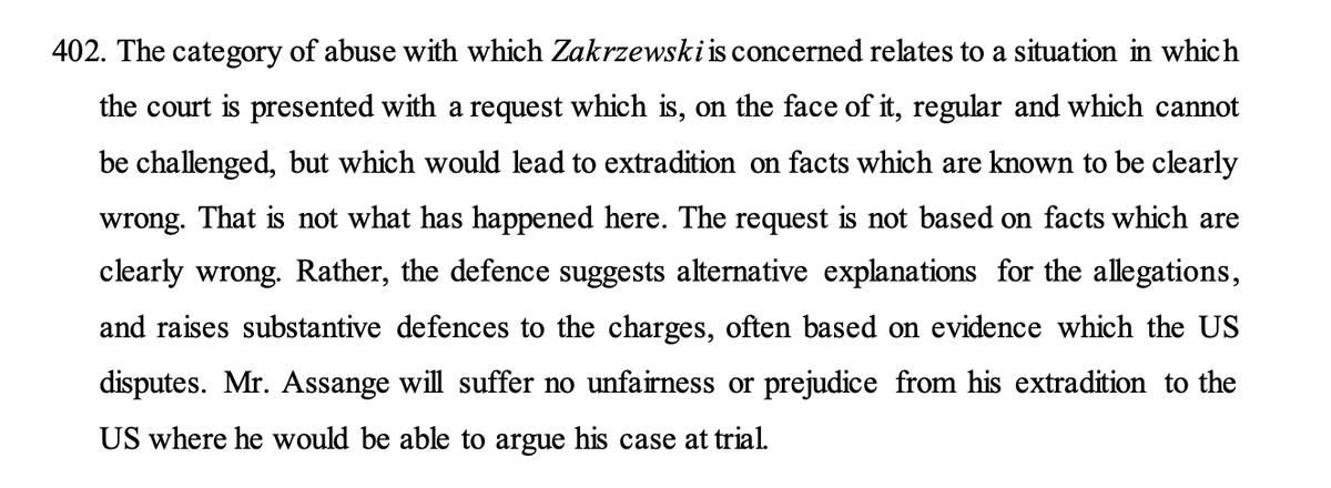 This is Baraitser's ultimately judgment on the publishing counts, though the section is worth reading in full. Basically, she says Assange has a defense but not an uncontested one.