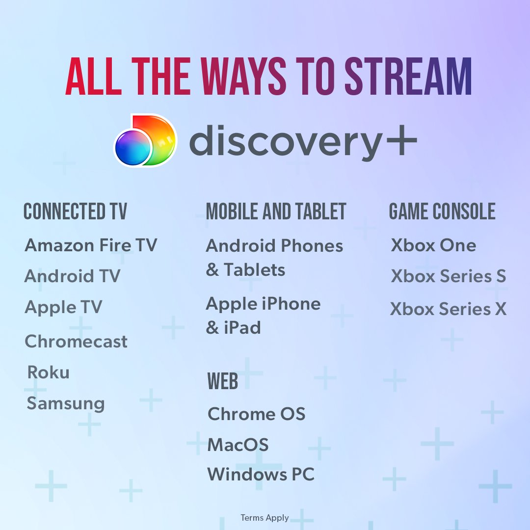 #StreamWhatYouLove on your favorite devices! Yours not on the list? Sign up for updates and we'll let you know when discovery+ becomes available on additional platforms and devices: get.discoveryplus.com/how-to-watch