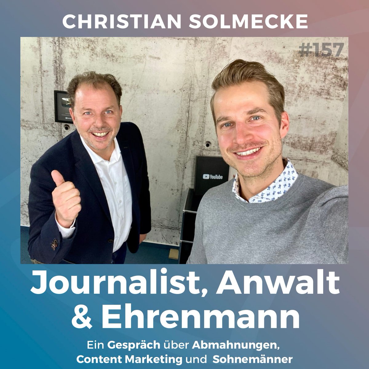 solmecke's tweet photo. Seit gestern ist die neue Folge des #Andersmacher-Podcasts (u.a. Spotify & iTunes) von Dr. Aaron Brückner mit mir als Gast online. Wir reden über die Anfänge meines @YouTube-Kanals https://t.co/xo8sGoSPCh, über #socialmedia, #Abmahnungen und vieles mehr ➡️https://t.co/mE8gmUiS2c https://t.co/41ysOOqohn