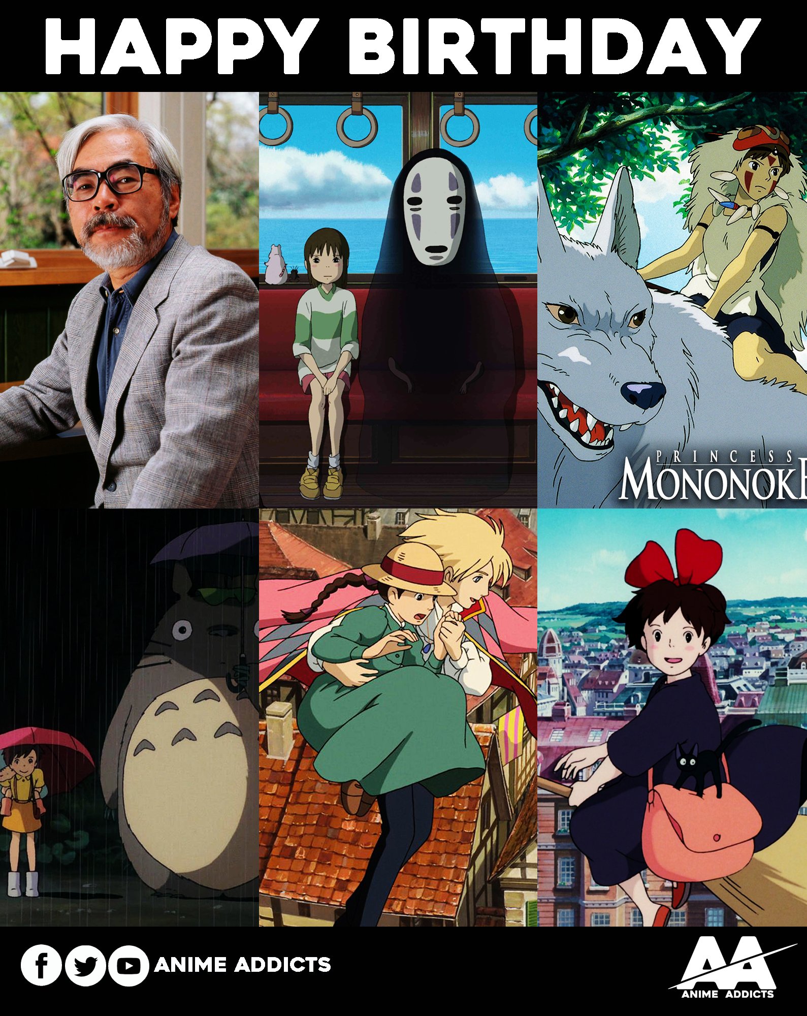 (1/5) Happy 80th Birthday to the legendary Hayao Miyazaki! Thank you for all the amazing stories! 