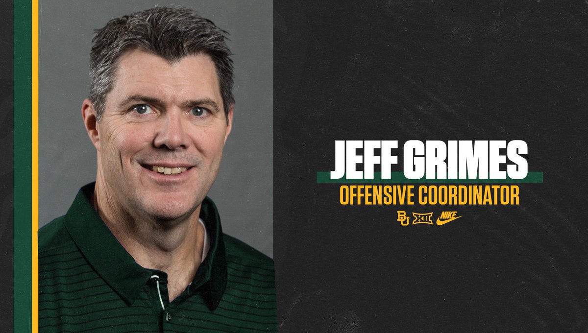 BUFootball's tweet image. Welcome to Baylor, @coachgrimey!

» baylorbea.rs/OCGrimes

#SicEm | #BUiltDifferent