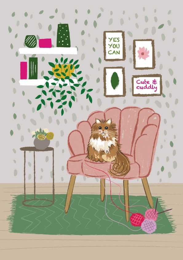 CatMortonDesign's tweet photo. Continuing with my stay at home series I’ve titled this one Stay At Home With The Cat. #catmortondesign #illustration #cats #stayhome #interiorillustration #editorialillustration https://t.co/FXHfHs6oVl