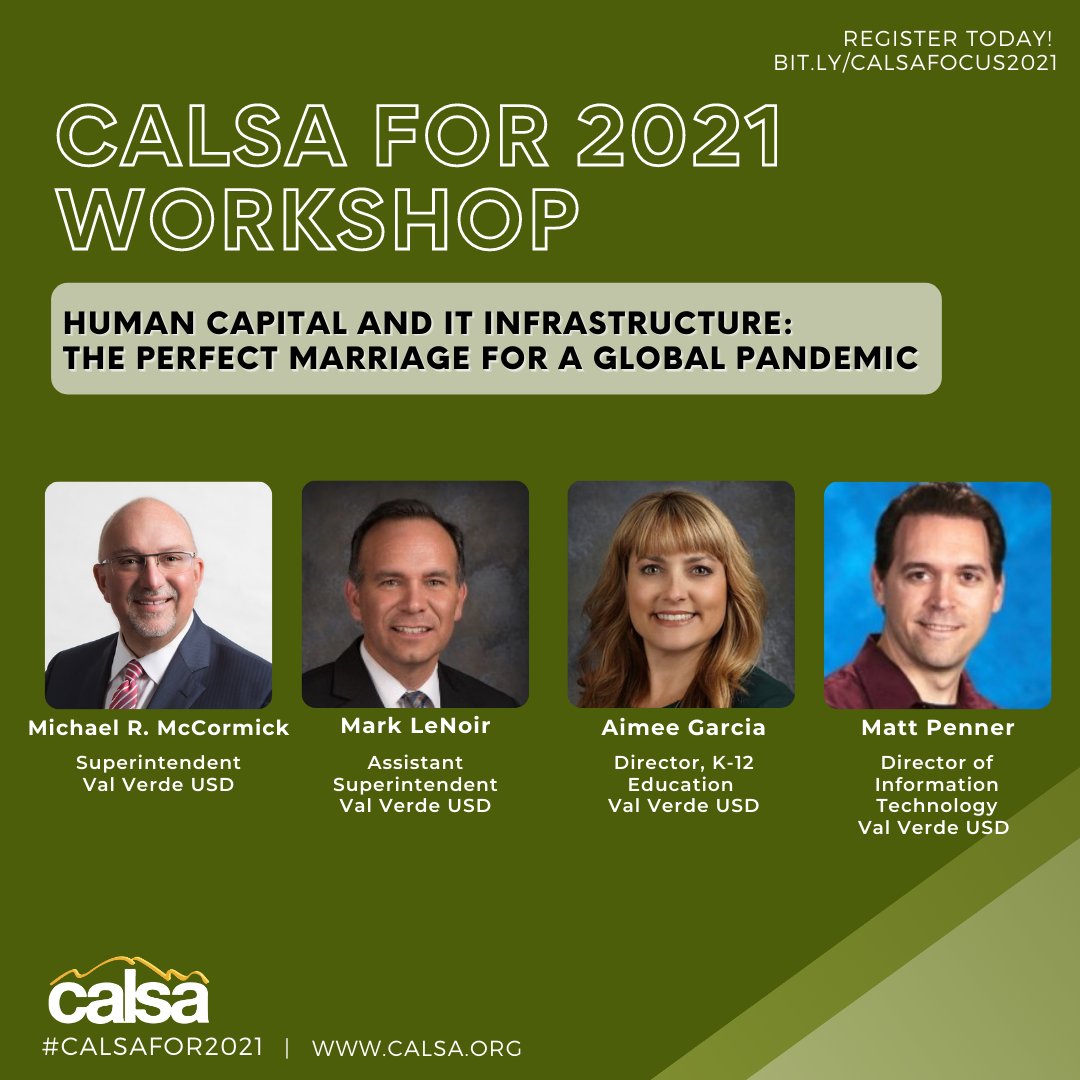 Meet our #CALSAFOR2021 Speakers! We are so excited to have Michael R. McCormick, Mark LeNoir, Aimee Garcia + Matt Penner share impactful information, stories, + resources!

Grab your tickets today. See you at #CALSAFOR2021! bit.ly/CALSAFocus2021