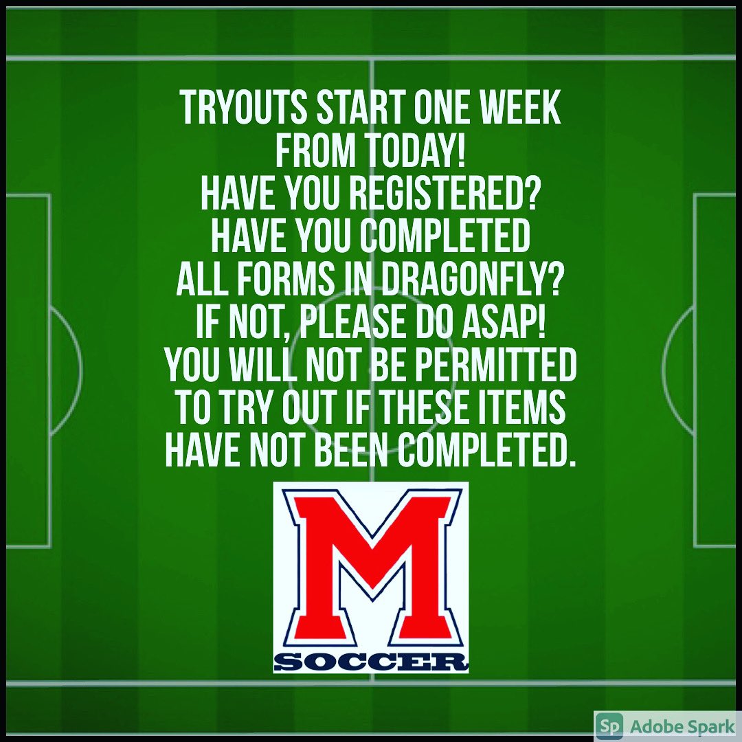 One week until tryouts! Go to miltoneaglessoccer.com to complete all forms if you haven’t done so yet. We are excited to see everyone next week!