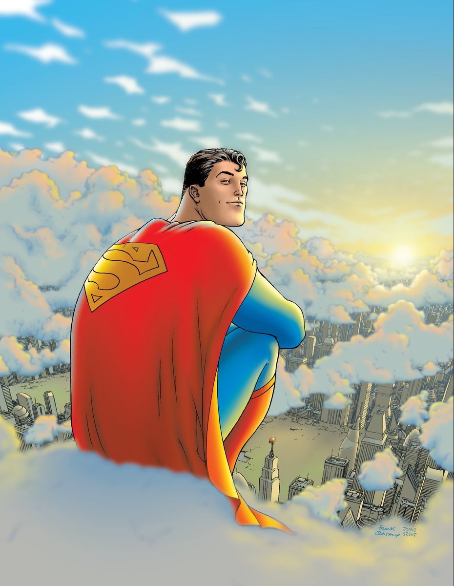 First, let's talk about the cover of issue 1. It's such an iconic image. Quitely capture so much of what makes Superman special. The outlandish visual of a man sitting and relaxing on the clouds. The way Metropolis sprawls, and seems unending.