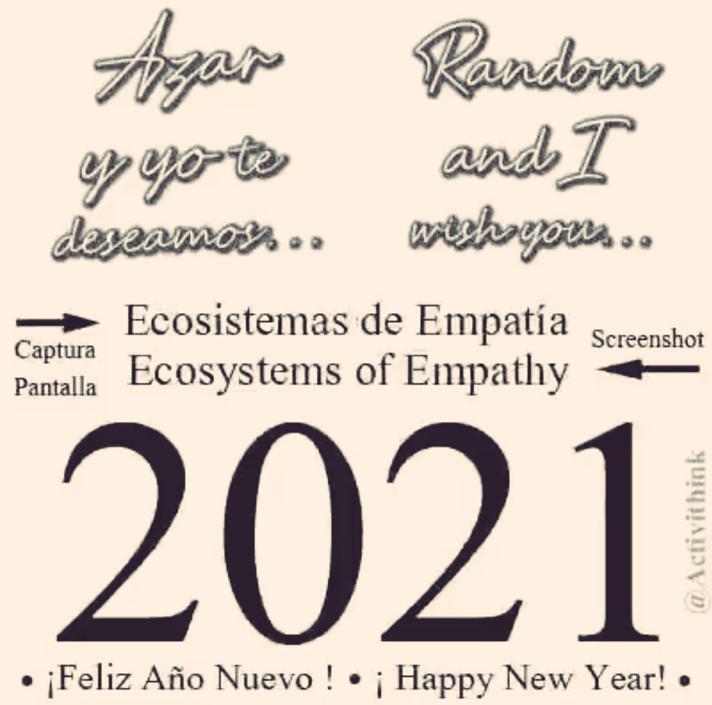 Hashtag_Master_'s tweet photo. @Activithink @DesMarketingES @SEOdeCanarias @seoenmadrid @AnaPatricia_GC @HedwigKudo @s_msonia @richartasanchez @Lupusy1 @IreneDePa @alfchoice @m_ontoba @CapitanaPodcast @AbuelaTeCuenta @Ikki78 @MiguelAlcalaP @daviidviejo @OndaAloha @AndresFornells @MirenPerez @Kuolity_Mkt @CarmenDelgadoAD @MarketerGSM @YlseRoa @IsaNavarro95 @RocioCimas @to_navas @retailcrm_es Comparto con tod@s l@s amig@s de #DesMarketingES y el gran Alberto @Activithink mis deseos para éste año 2021
#Dinero
#EmpatíaDigital
#RelacionesInteligentes https://t.co/eFnYW3AYjn