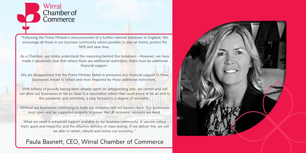 .<a href="/basnett_paula/">Paula Basnett</a> CEO of Wirral Chamber has reflected on <a href="/BorisJohnson/">Boris Johnson</a>'s statement tonight and calls on <a href="/GOVUK/">GOV.UK</a> to step up its support for businesses.