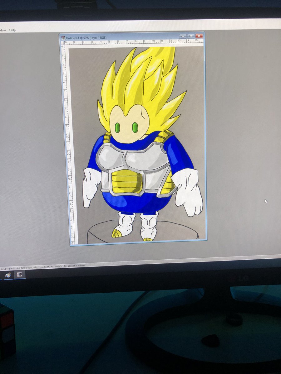 arkaith's tweet image. Rough color planning. Markers will look much smoother obviously #FallGuys #Vegeta #FallGuysArt #WorkInProgress