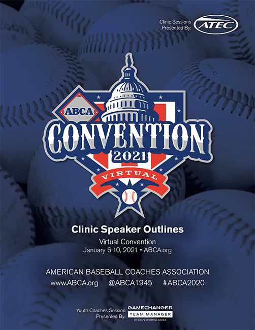ABCA (@abca1945) on Twitter photo Start flipping through the #ABCA2021 clinic outlines in the “Publications” section of the Virtual ABCA Convention!
You can also access the latest <a href="/insidepitchmag/">Inside Pitch magazine</a>, <a href="/CBNewspaper/">Collegiate Baseball</a> & <a href="/BaseballAmerica/">Baseball America</a> issues here!
Outlines can also be found in the “Files” tab in each session! Start flipping through the #ABCA2021 clinic outlines in the “Publications” section of the Virtual ABCA Convention!
You can also access the latest <a href="/insidepitchmag/">Inside Pitch magazine</a>, <a href="/CBNewspaper/">Collegiate Baseball</a> & <a href="/BaseballAmerica/">Baseball America</a> issues here!
Outlines can also be found in the “Files” tab in each session!