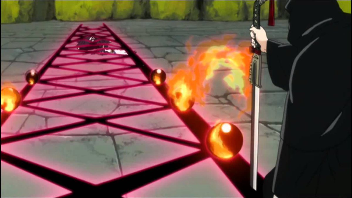 Ou bien le Shibari Benihime Jujutsunagi qui dans un premier temps bloqué l’ennemie sous un filet puis lorsque l’ennemie est bloqué des dizaines de bombe se declanche à la suite ce qui permet de détruire l’adversaire sans qu’il ne puisse bouger