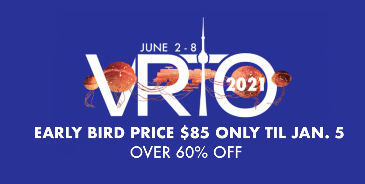 VRToronto's tweet image. 📢Don't Miss #VRTO2021 Early Bird Pricing!

Join us at VRTO - An International #SpatialMedia Symposium. Currently tickets are at the lowest possible price, until Jan 5th.

🎟️conference.virtualreality.to #VR #WebXR