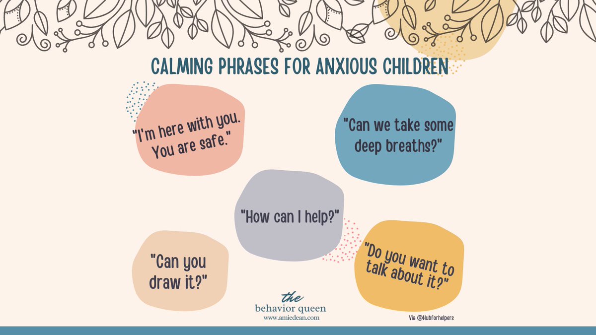Anxiety is sometimes easy to see, like when a child is nervous about a test.  Other times it can look like hyperactivity or an upset stomach. Calming phrases bring a sense of security, while also making space for them to share how they are feeling.