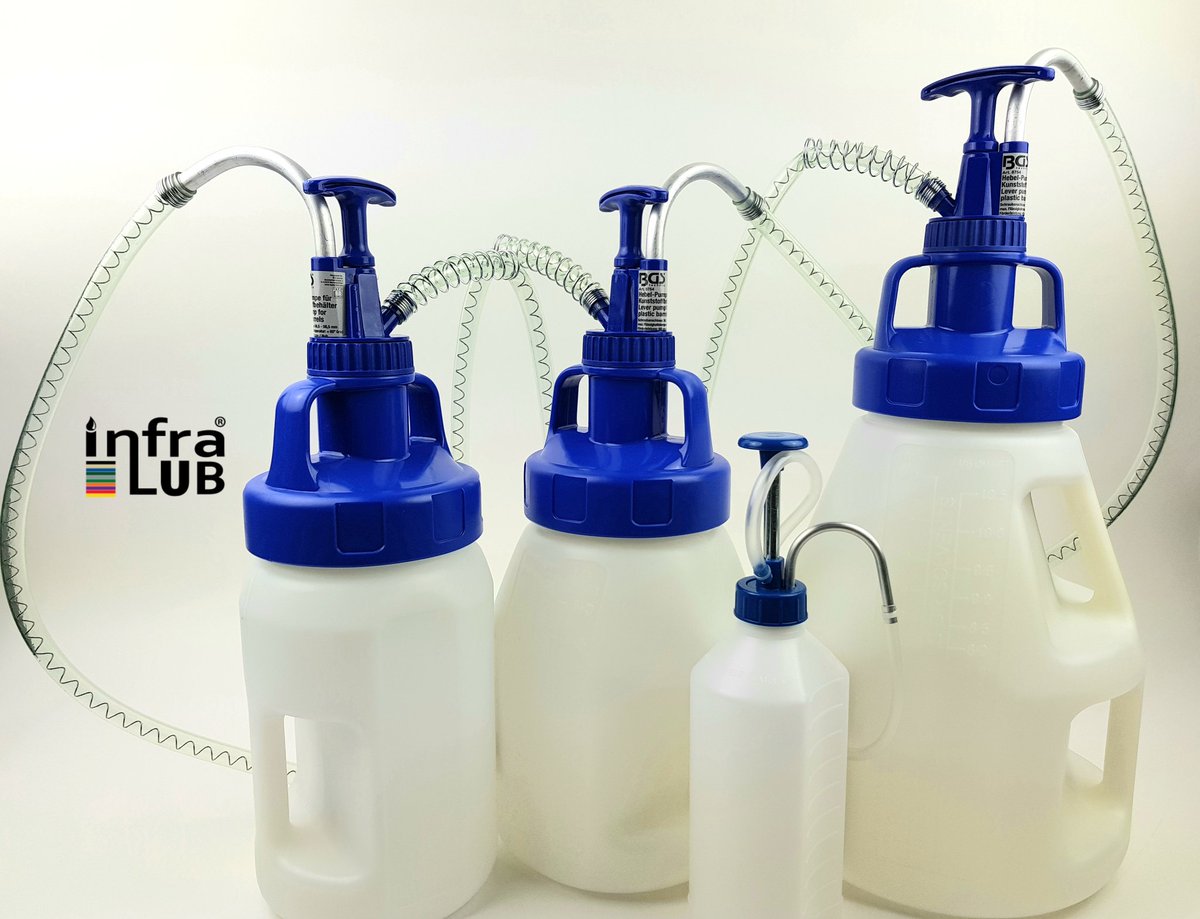 Super voordelige Pompkannen set BleuLine. Nu te koop in onze webshop  infralub.com/pompkannen-set…