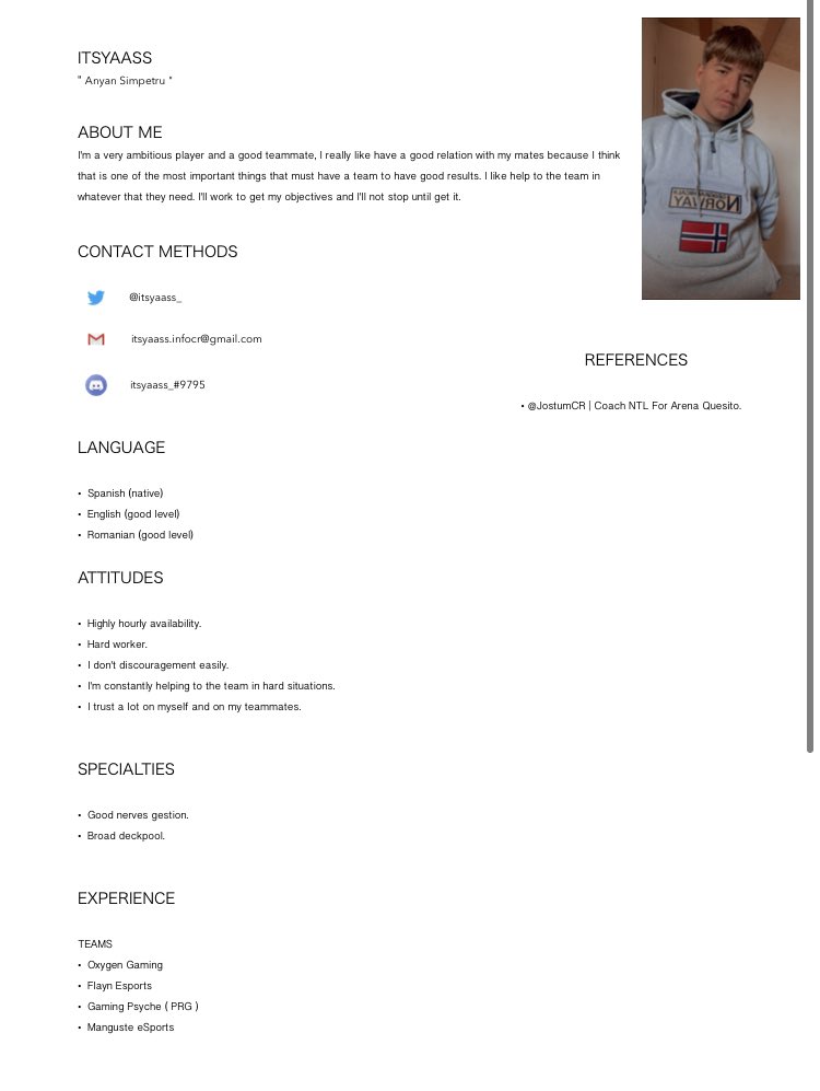 later of @manguste_esports disolution, i'm forced to search a main team to still playing in the competitive scene, i'm so grateful to all the time there and the great people that I met.

feel free to open DM. 

really appreciate RTs. 🙌🏻