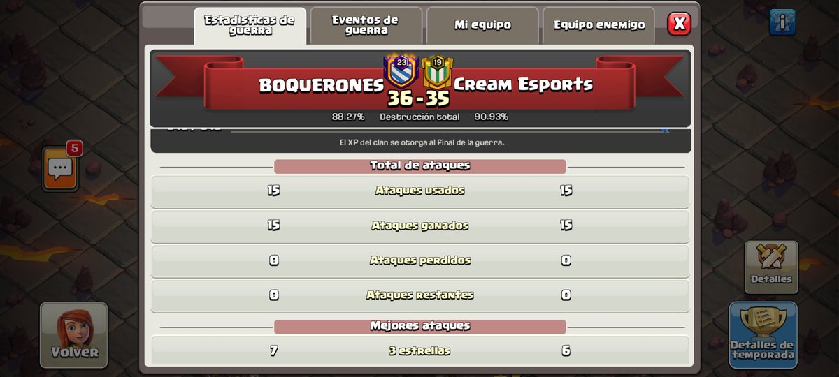 BOQUERONES_'s tweet photo. Como siempre un placer jugar contra clanes españoles @CreamRealBetis reñida hasta el ultimo segundo pedazo de guerra para morderse las uñas #vamosboquerones https://t.co/QqTXchm1uC