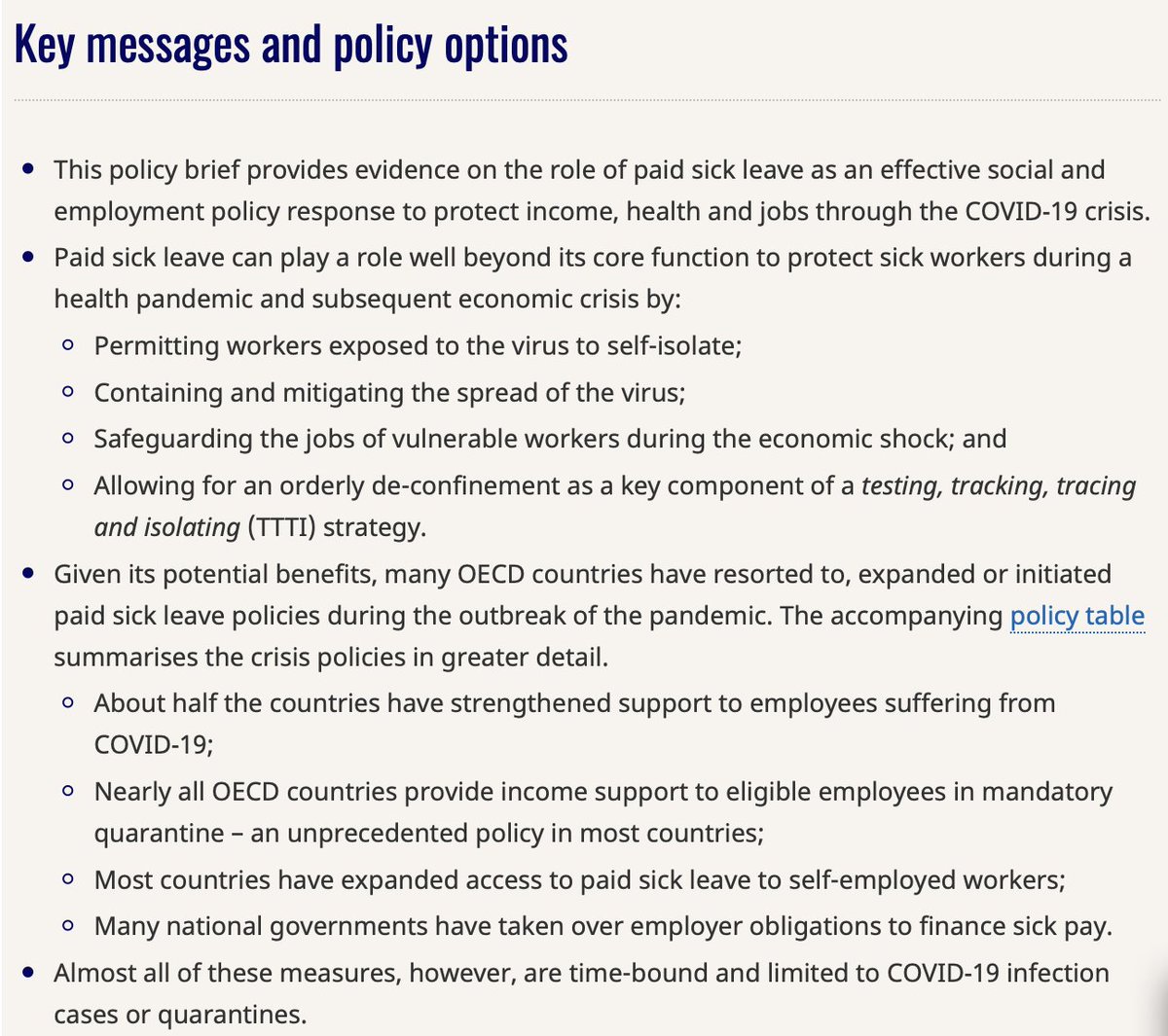 An  @OECD review showed paid sick leave is important well beyond its core function to protect sick workers during a health pandemic and subsequent economic crisis.14/ https://www.oecd.org/coronavirus/policy-responses/paid-sick-leave-to-protect-income-health-and-jobs-through-the-covid-19-crisis-a9e1a154/