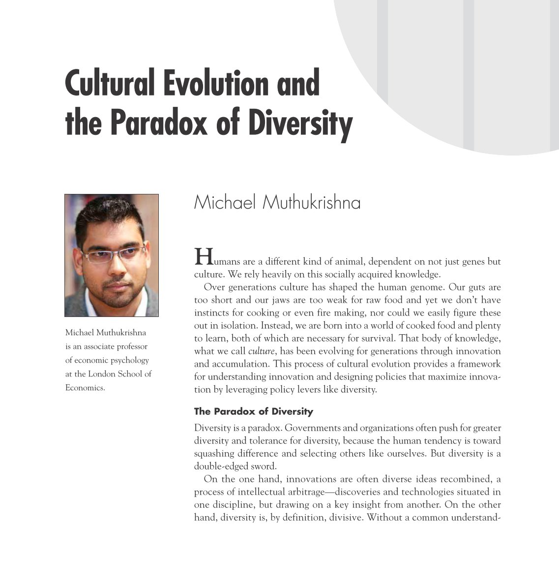 Cultural evolution and the paradox of diversity