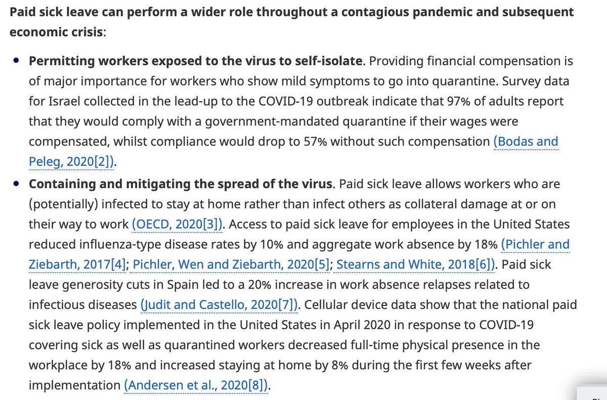 An  @OECD review showed paid sick leave is important well beyond its core function to protect sick workers during a health pandemic and subsequent economic crisis.14/ https://www.oecd.org/coronavirus/policy-responses/paid-sick-leave-to-protect-income-health-and-jobs-through-the-covid-19-crisis-a9e1a154/