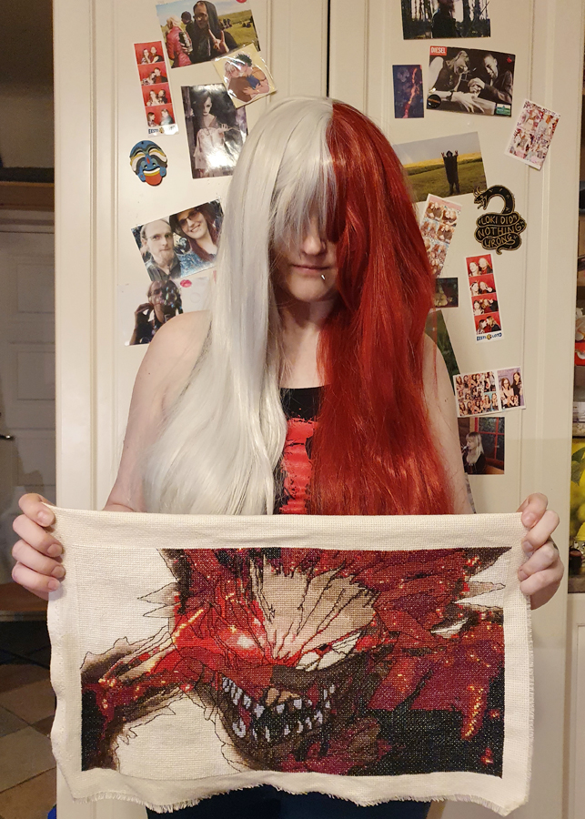 roadwafflez's tweet photo. Red Riot Unbreakable. 200 stitches wide, 112 stitches high. Started stitching on 5th of Aug 2020, finished 4th of Jan 2021. Pattern also by yours truly
#crossstitch #handicraft #kirishimaeijirou #redriot #kirishima #bnha #僕のヒーローアカデミア #MyHeroAcademia #BokuNoHeroAcademia https://t.co/QMZQWl10Jg