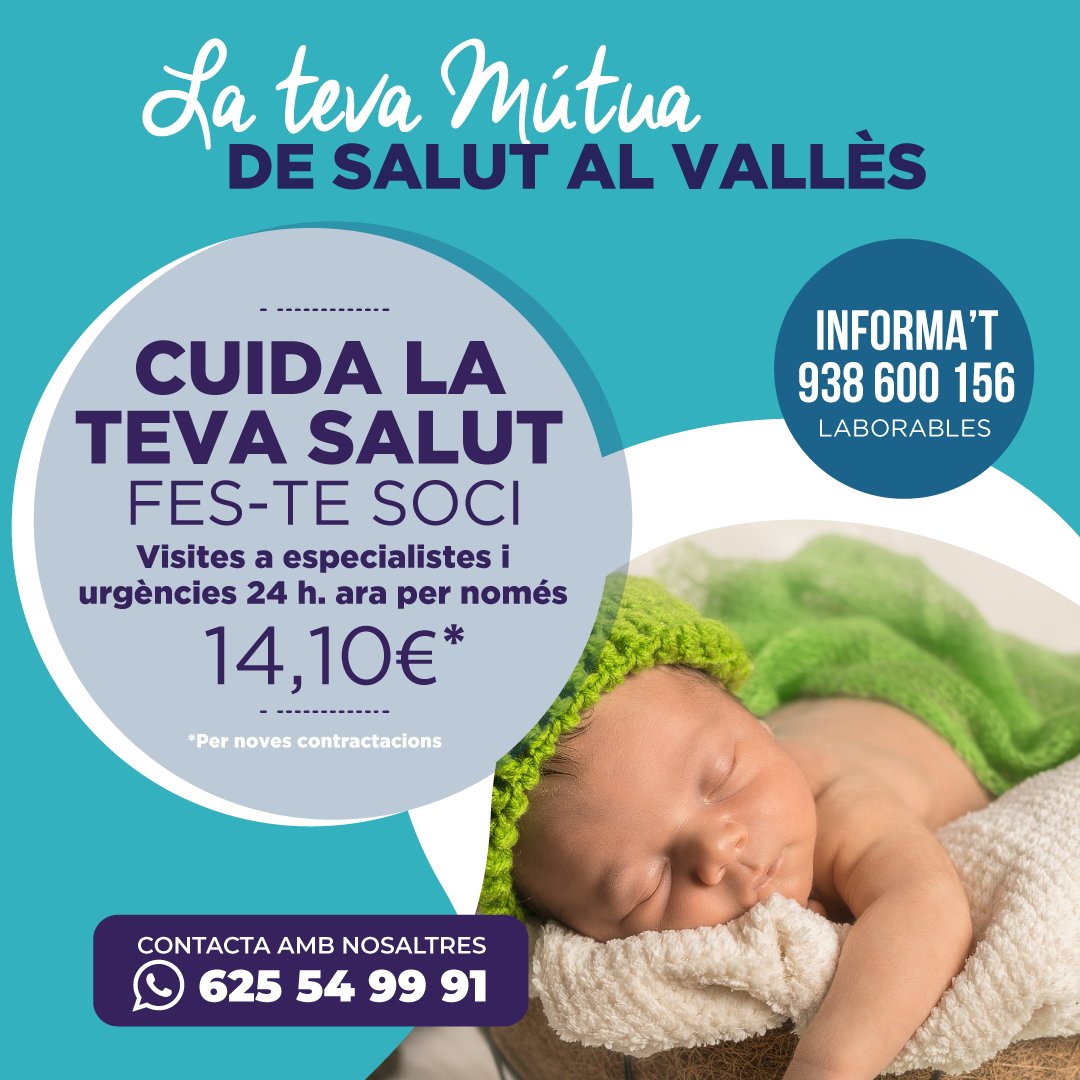 Fes-te Soci de #LaMútua
Som la teva Mútua de Salut al #Vallès
+Info ☎ 938600156 🖱 mutua.org

#MutuaGranollers #MutuadeGranollers #Oferta