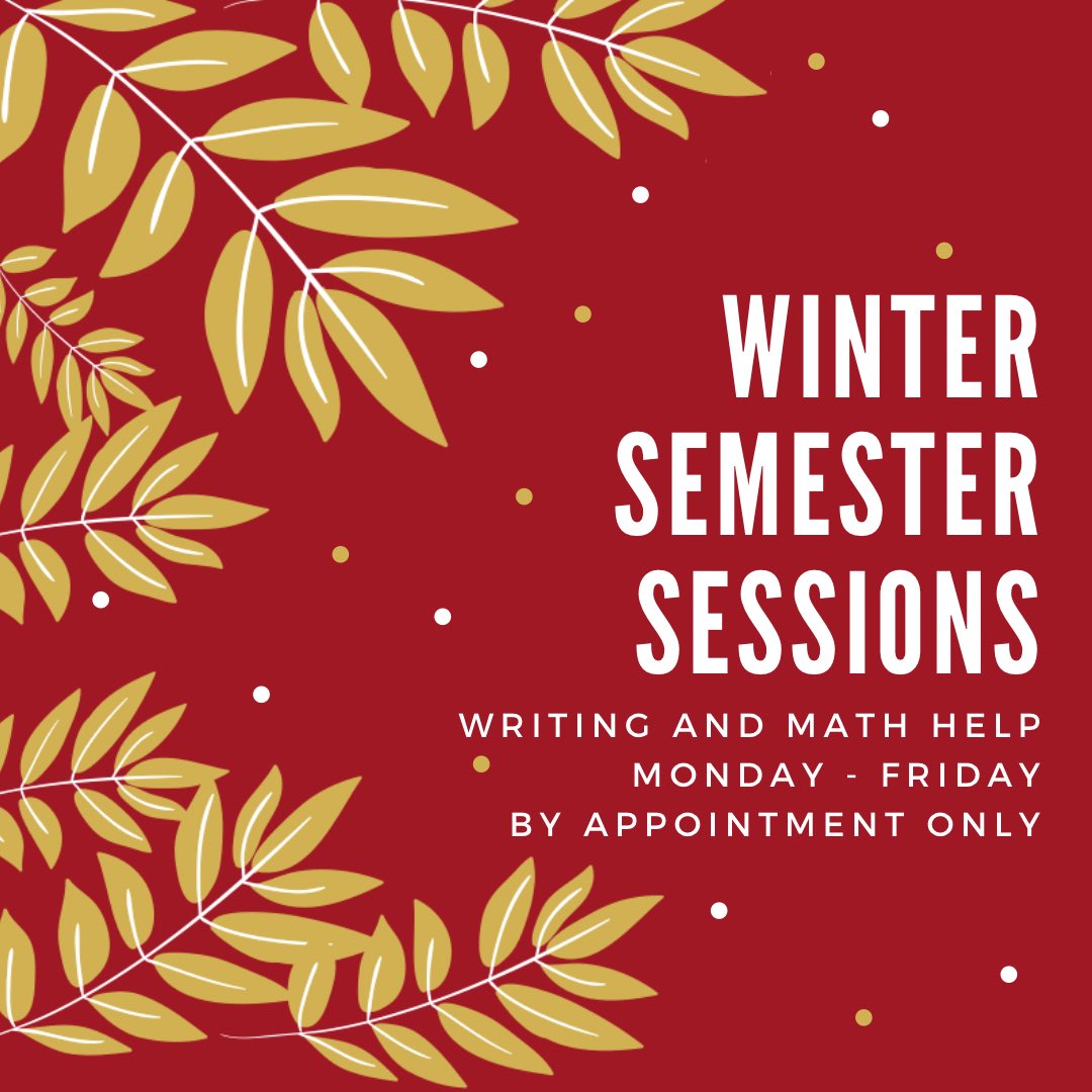 ENC_CSE's tweet photo. Itβs the first day of Winter Term!
Need writing or math help? Sign up for an appointment today at https://t.co/JCEojITrjY and follow us on Instagram and Facebook for more updates. #YouGotThis #enc4me https://t.co/ZAls39X2XJ