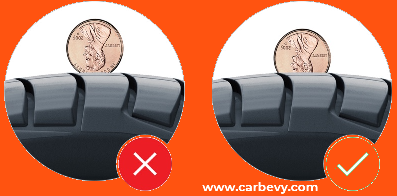 car_bevy's tweet photo. Did you know you can check the tread of your tires with a penny?

Turn the penny upside down so the top of Lincoln's head is facing towards the ground. If the tread goes above Lincoln's forehead, your tires are still good.

#carbevyhacks #carbevy #sandiego https://t.co/EfaMvgWeVm