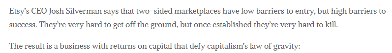 1/n I'm trying to challenge my historical bias on valuationIn a digital-first economy, barriers to entry are low, but barriers to scale are high. Scale =Terminal value The Q: How many businesses hit 'escape velocity' in 2020?h/t  @JohnHuber72 for highlighting  $ETSY
