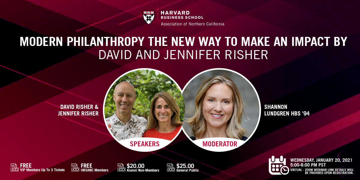 .@worldreaders' @davidrisherWR '91 & #author @JenRisher join us on Wed. 1/20- hear how they've followed a values-based path to success, the creation of #HalfMyDAF, & lessons they've learned. hbsanc.org/events/45040
@HBSAlumni #HBSAlumLife #entrepreneur