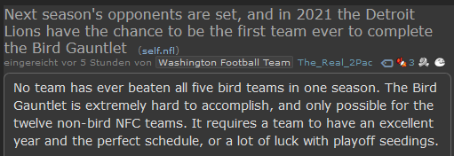 Nember's tweet photo. Ich werde den Detroit Lions in der nächsten Saison in mindestens 5 Spielen die Daumen drücken. Fuck The Birds! #nfl #BirdGauntlet https://t.co/epgy9rrB3h