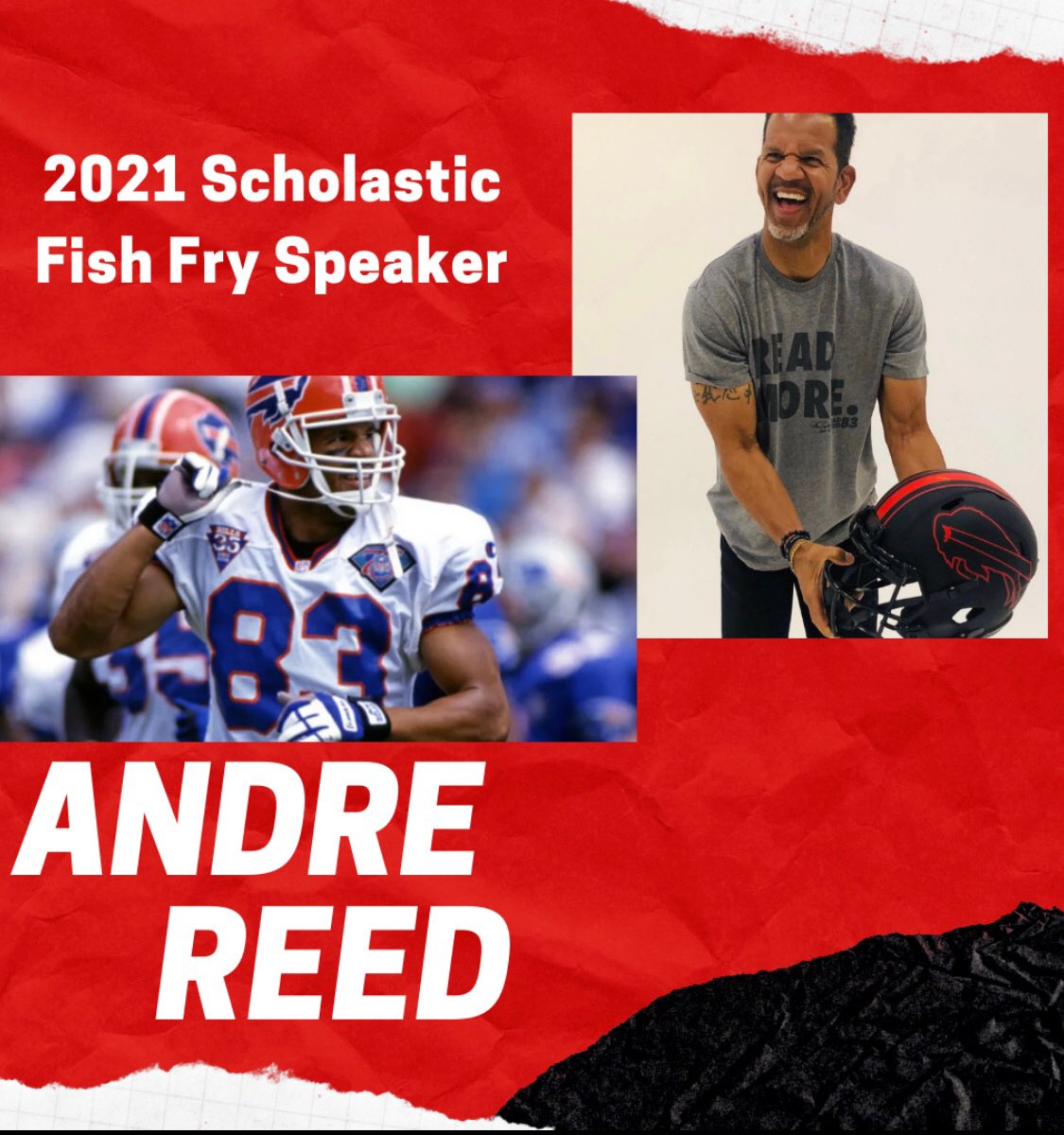 AllSportsAssociation (@allsportsassoc) on Twitter photo The All Sports Association is excited to announce NFL Hall of Famer <a href="/Andre_Reed83/">Andre Reed</a> as our 2021 Scholastic Fish Fry Speaker! The All Sports Association is excited to announce NFL Hall of Famer <a href="/Andre_Reed83/">Andre Reed</a> as our 2021 Scholastic Fish Fry Speaker!