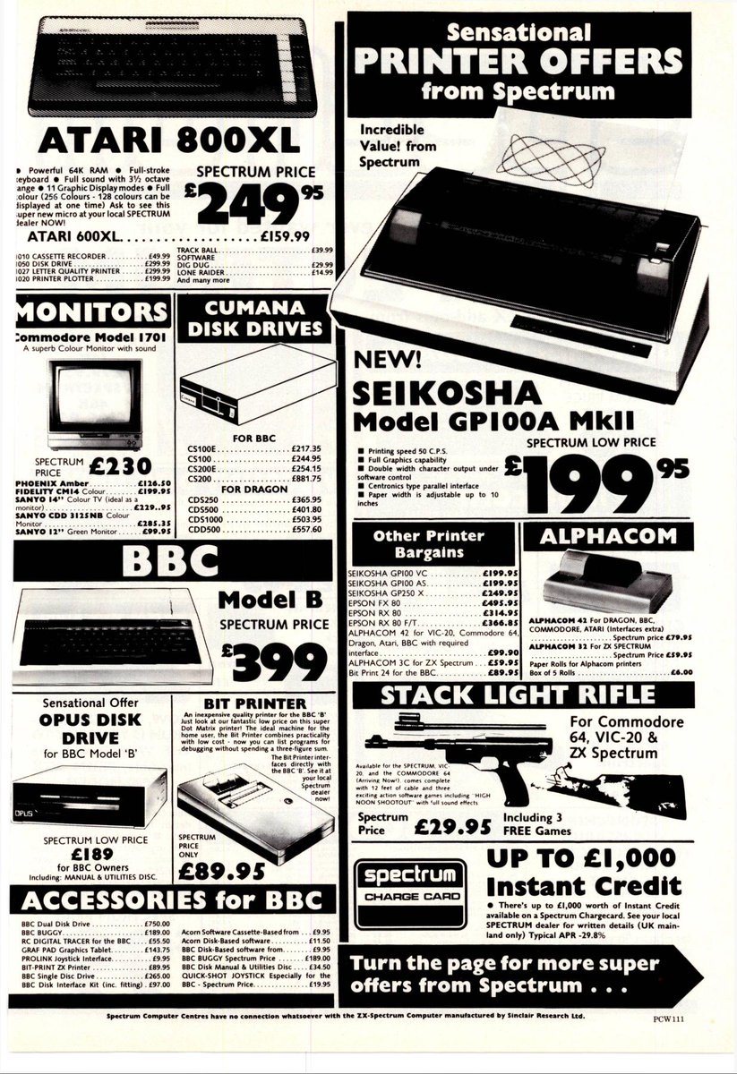 Retro70sChild's tweet photo. Personal computer prices from Spectrum 1984
#zxspectrum48k #ZxSpectrum #oricatmos #Commodore #VIC20 #BBCmicro #Atari800 #800xl #ZXspectrum16k #DKTronics #RETROGAMING #retrogamer #vintagecomputers #vintagecomputing #Retro70sChild
https://t.co/cONXZbDdFd https://t.co/2NNZUWx1HW
