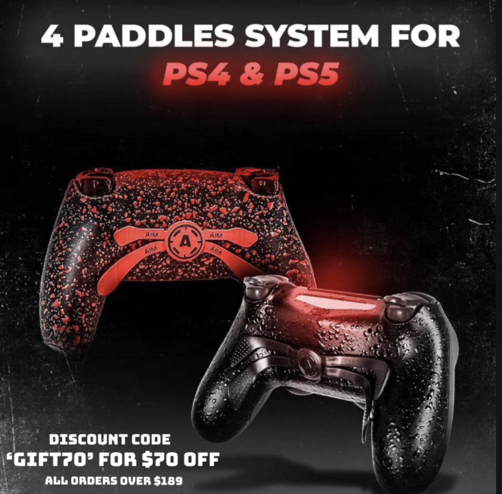 AimControllers on X: AIM's PS5 controllers have started shipping🎮 ‼️  Haven't ordered yet? Use code GIFT70 for $70 off any order over $189 🤑🎮  If you want to play your best, game