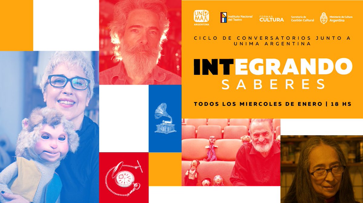 inteatro_ar's tweet photo. #INTegrandoSaberes | Títeres a Escena 🎭
📚 El ciclo continúa con conversatorios a cargo de representantes de la Unión Internacional de la Marioneta (UNIMA).
📆 Los miércoles de enero a las 18. Canal de YouTube del INT y #FormarCultura
📌 +info 👉 https://t.co/RSuRh5buiB https://t.co/Idi5UkRFyB