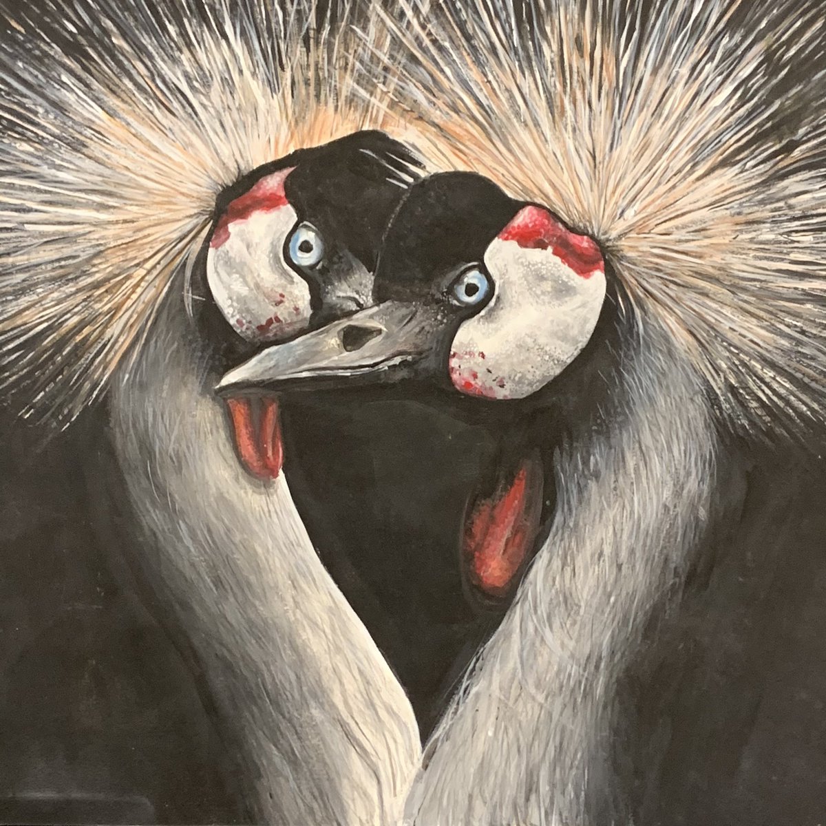 Bird’s the word! Check out this amazing double animal portrait painted by RHHS freshmen Joanna Xiao! 😱 #buildthehill #bettertogether #rhhs <a href="/RichmondHill_HS/">Richmond Hill High</a> #art #arted #painting
